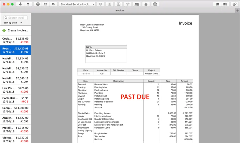 Past Due Stamps Automatically printed on delinquent invoices to help expedite payments and enable you to spend more time on other business matters.