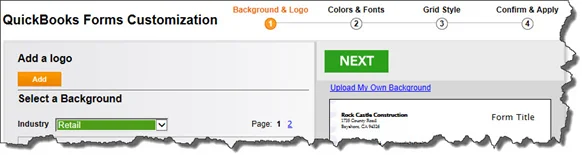 If you want to create a different look for the Custom Estimate template or build and save a new one, you can walk through this customization wizard.