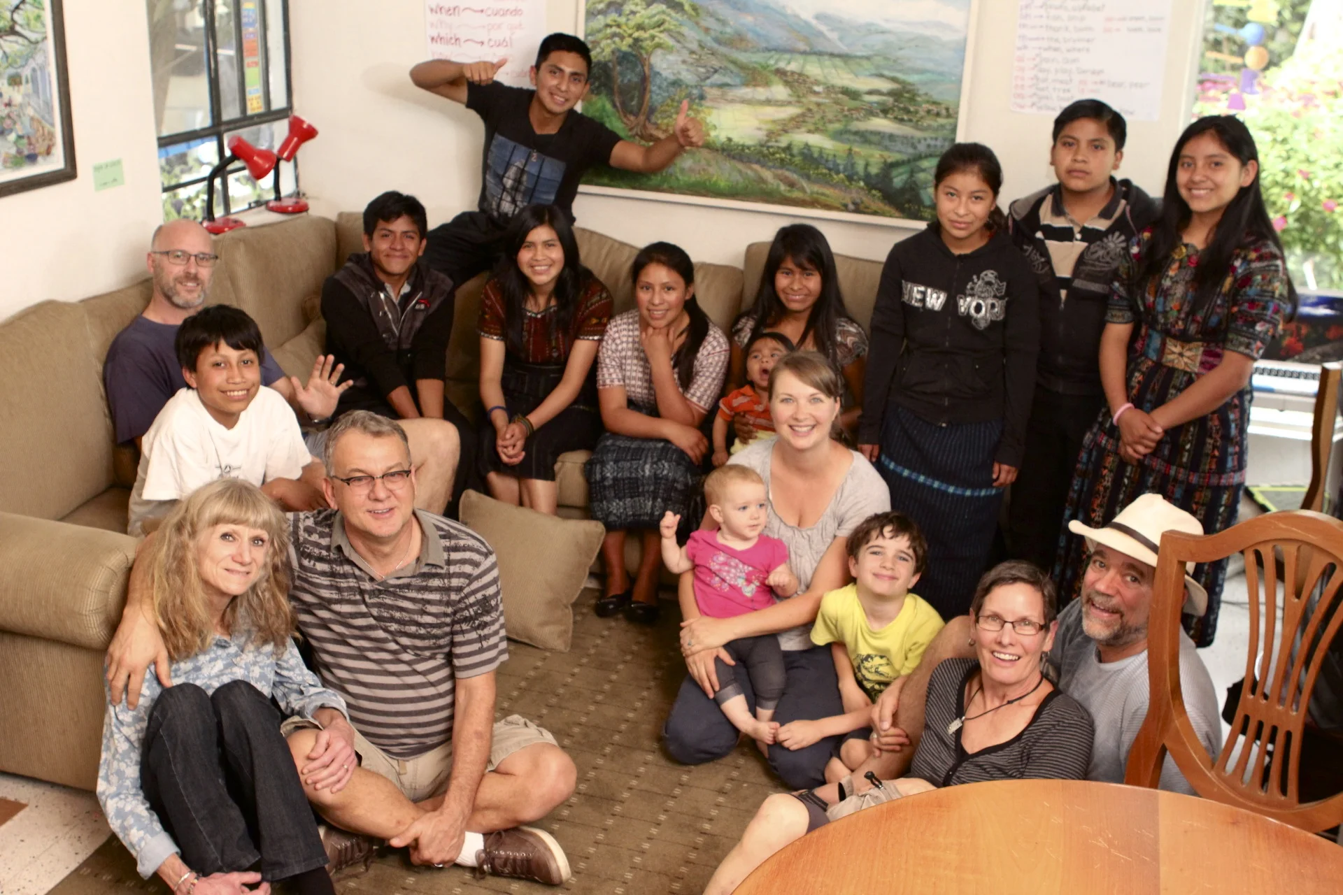Conexions visitors enjoying time with the students at English House 2013.