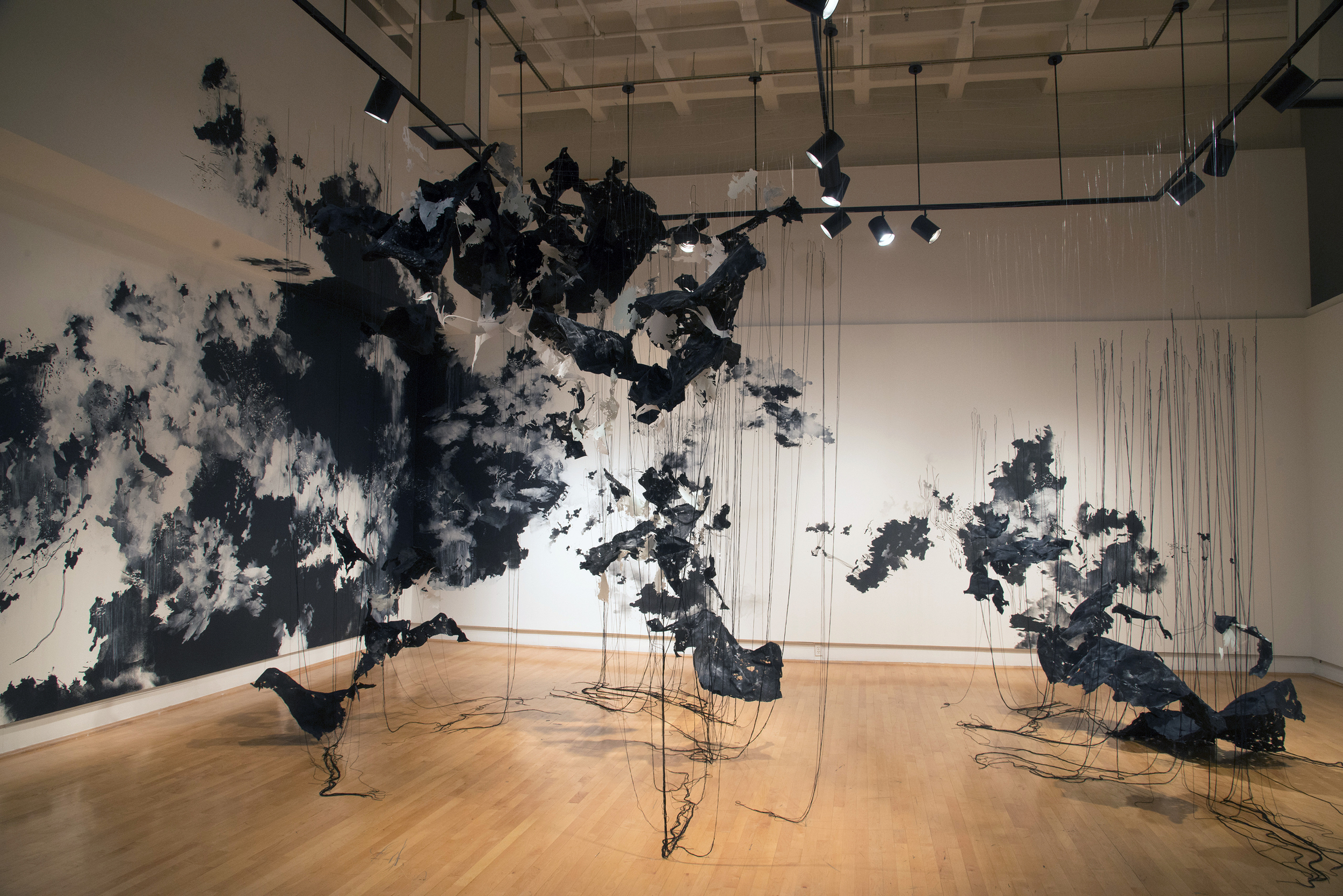  In the Liminal  2016 Paint, markers, mylar, thread, felt, monofilament &nbsp; Dimensions variable Installation created at the University of Maryland Art Gallery, University of Maryland, College Park, MD 