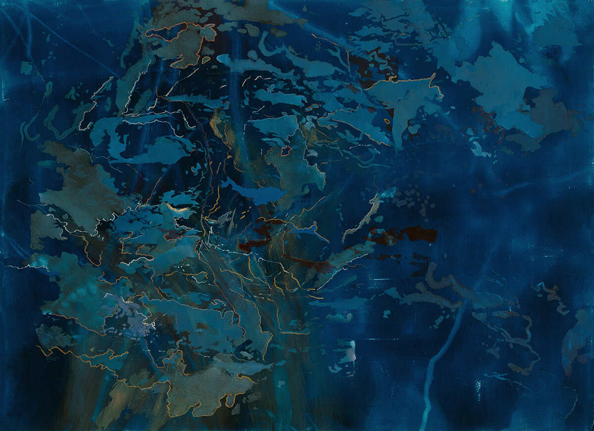  Nearshore Drift 1   2020, 22 x 29.5”, cyanotype and mixed media on paper  Private Collection 