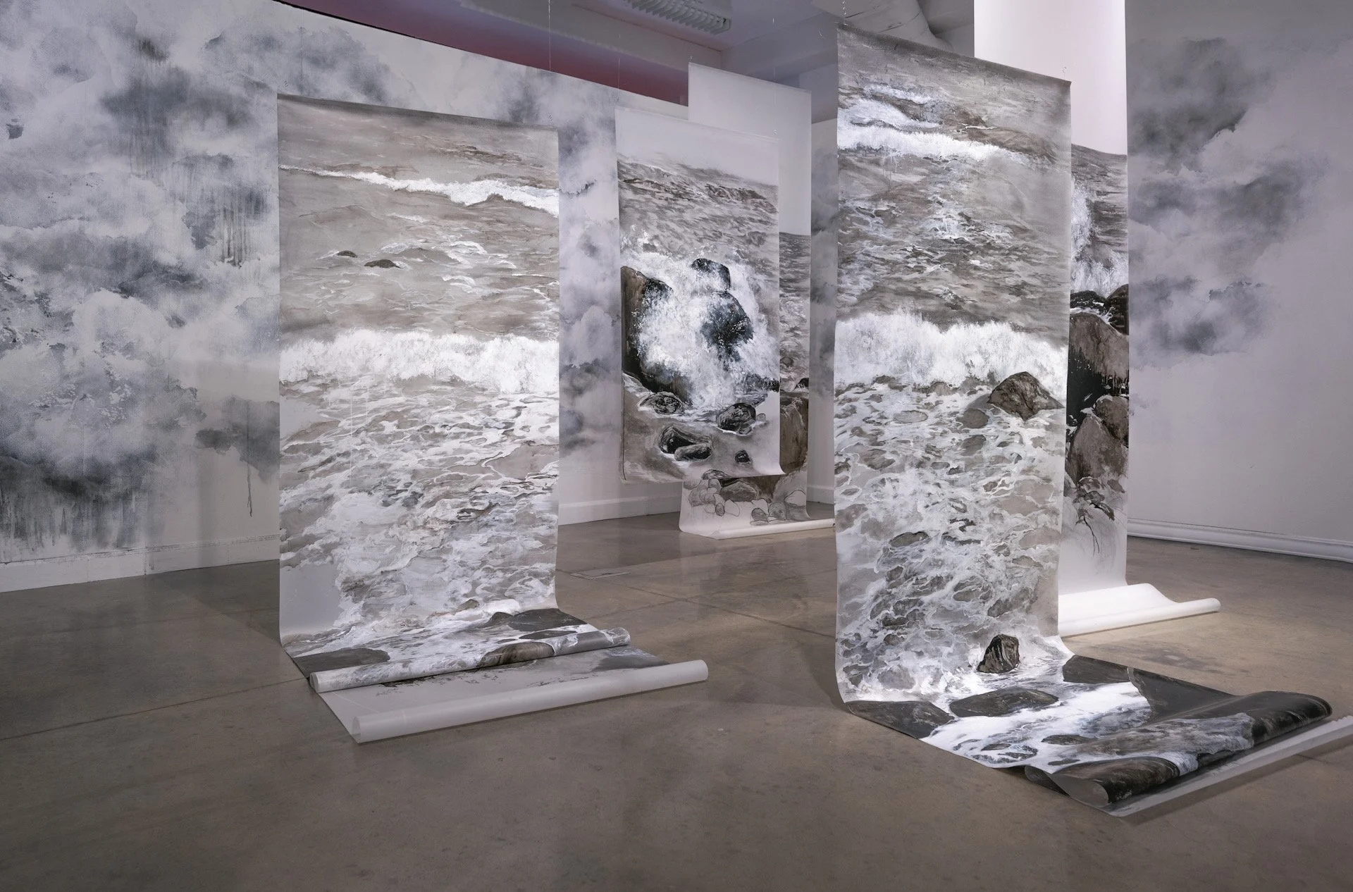  Nearshore Light  2021, Latex paint on wall, ink, acrylic, graphite on mylar  