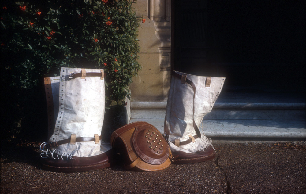 Jumbo's boots and knee pad.