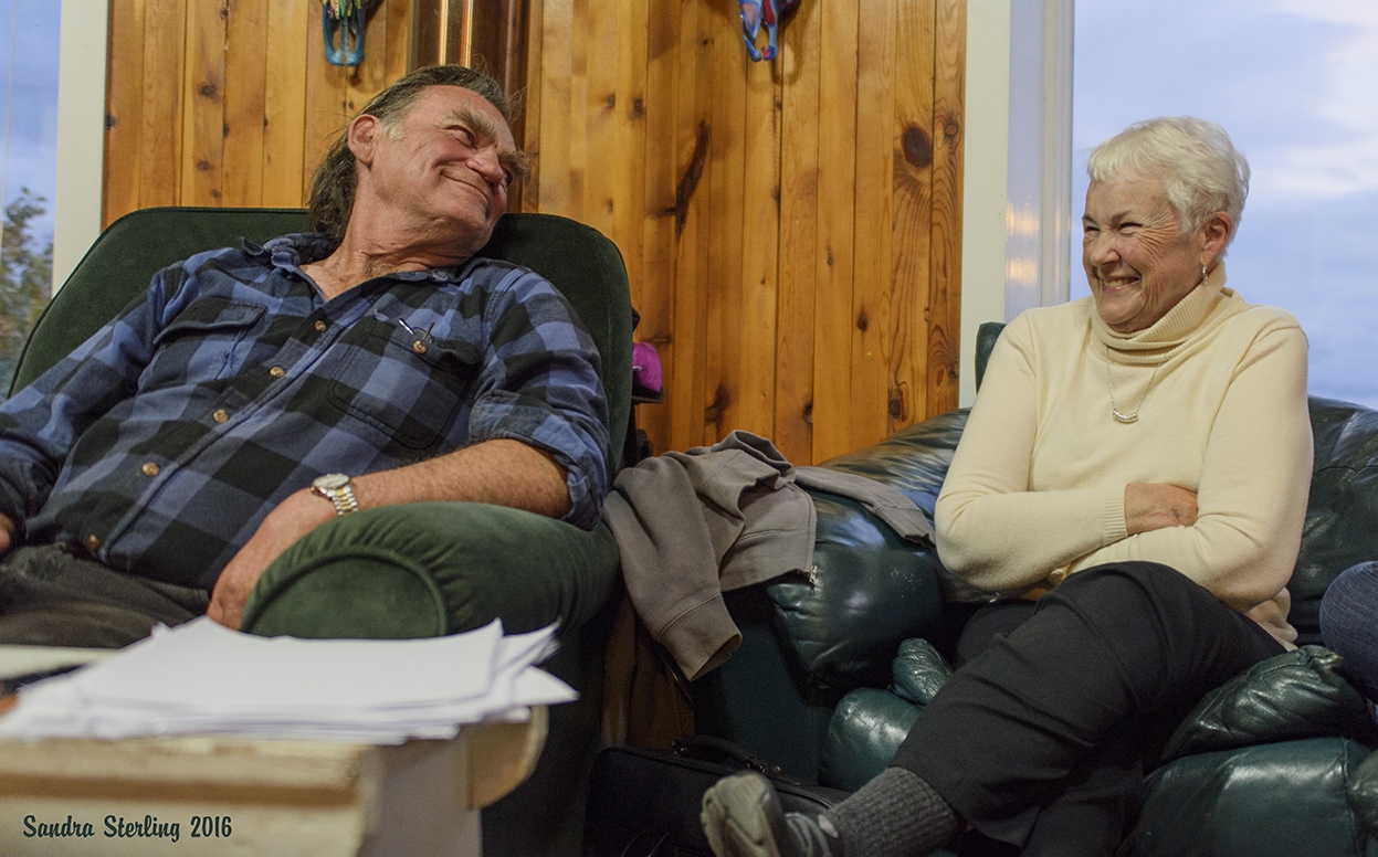 Dave Densmore and Luci, two poets on the island