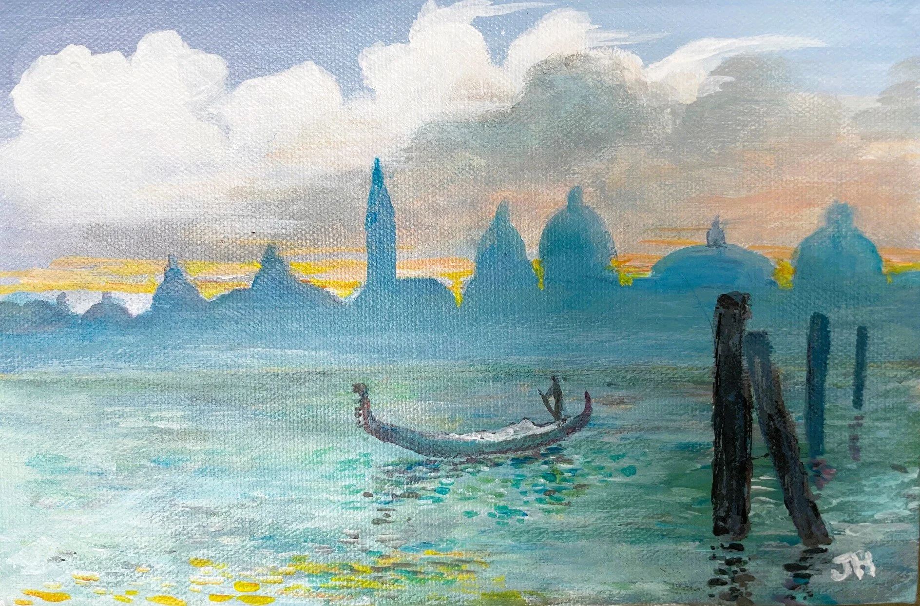 Venitian cargo - misty sunset