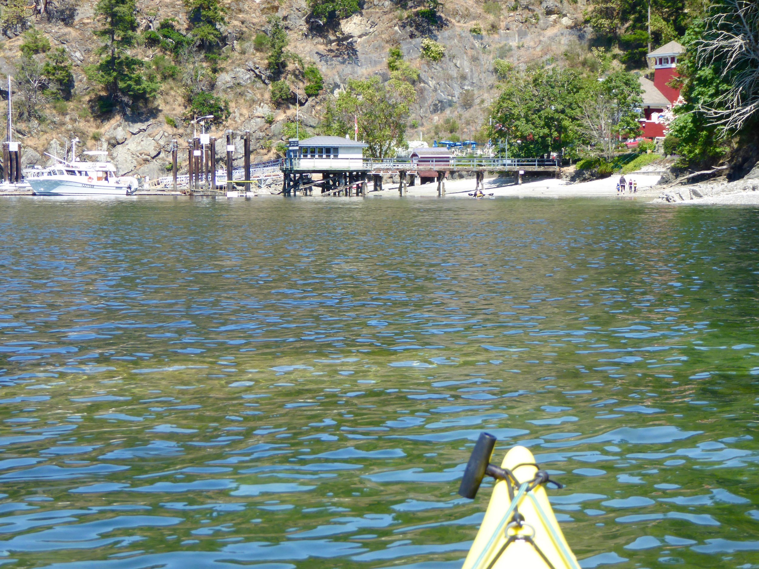 The building at the end of the dock is where there is a custom agent.