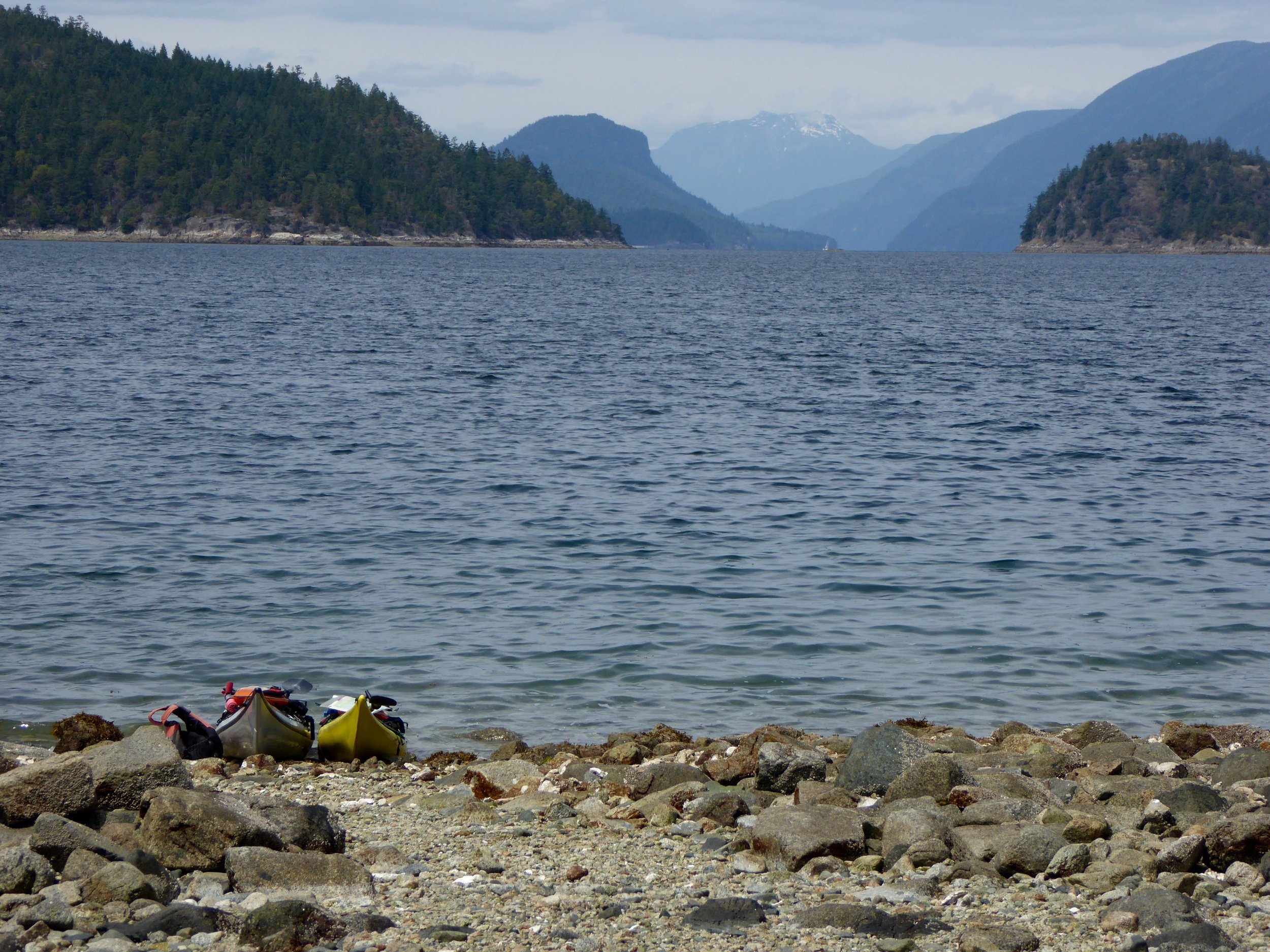 Checking out the fiord that we will soon be paddling!