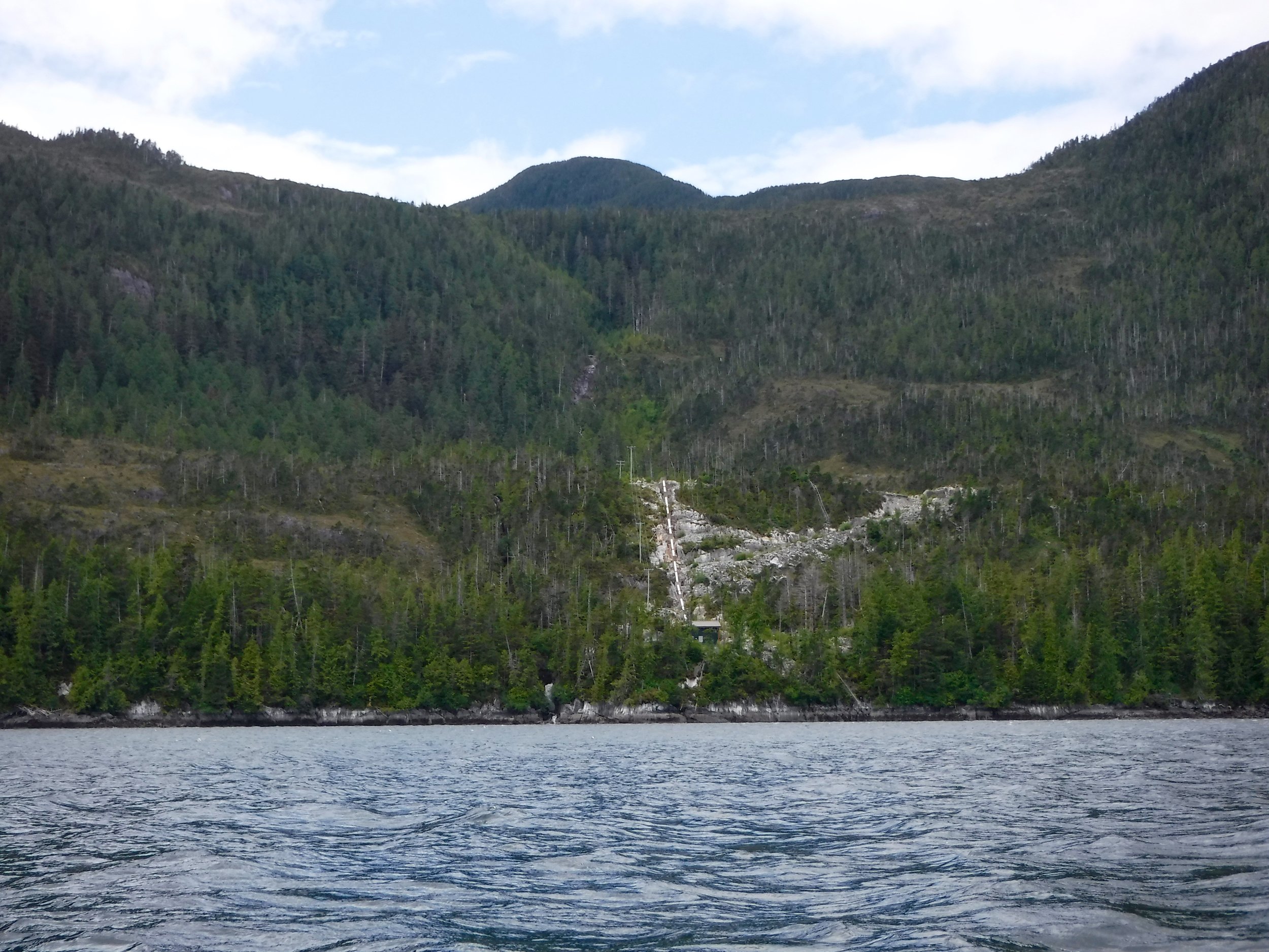 The water comes from a high lake up in the mountains.
