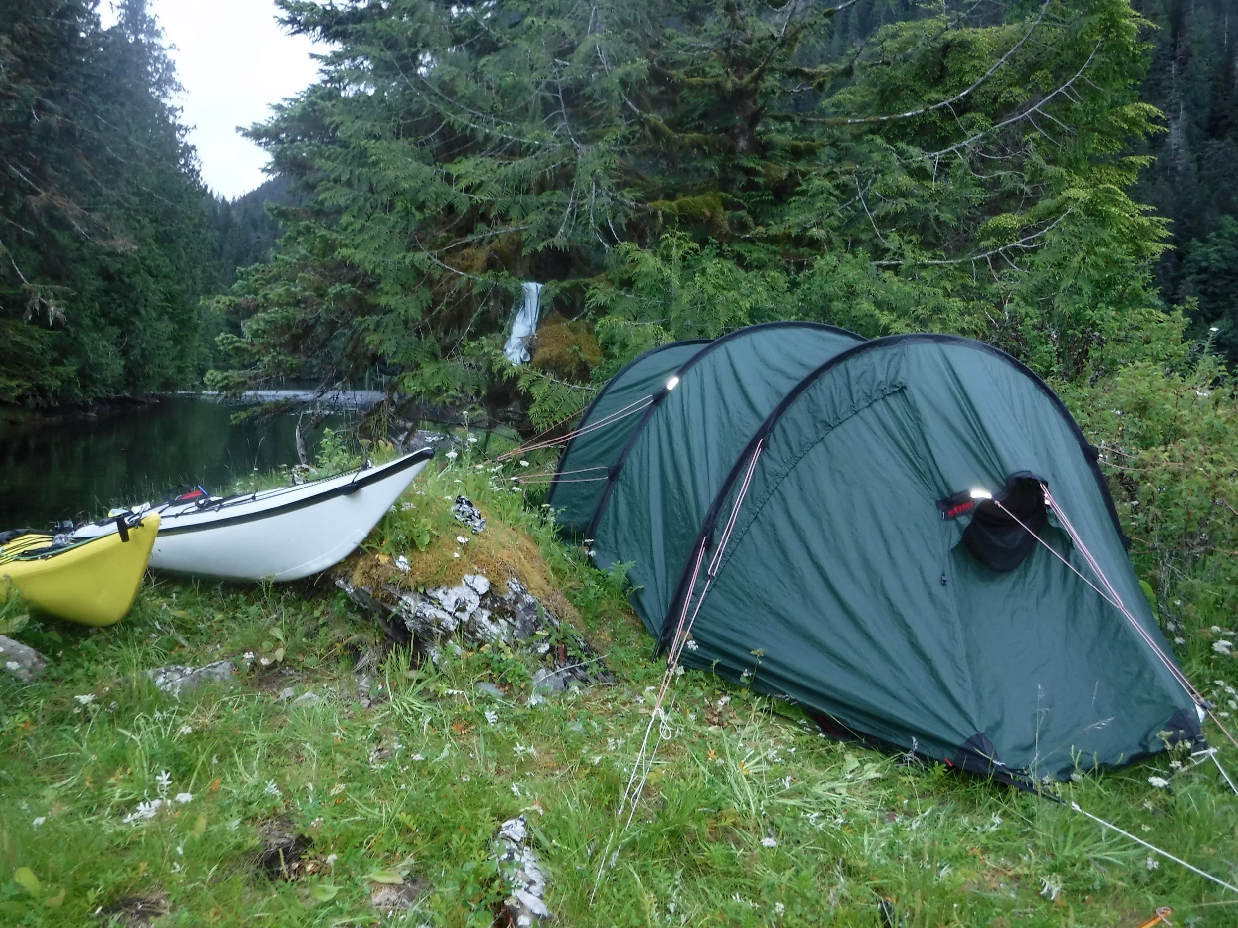 Just enough room for tent and gear,