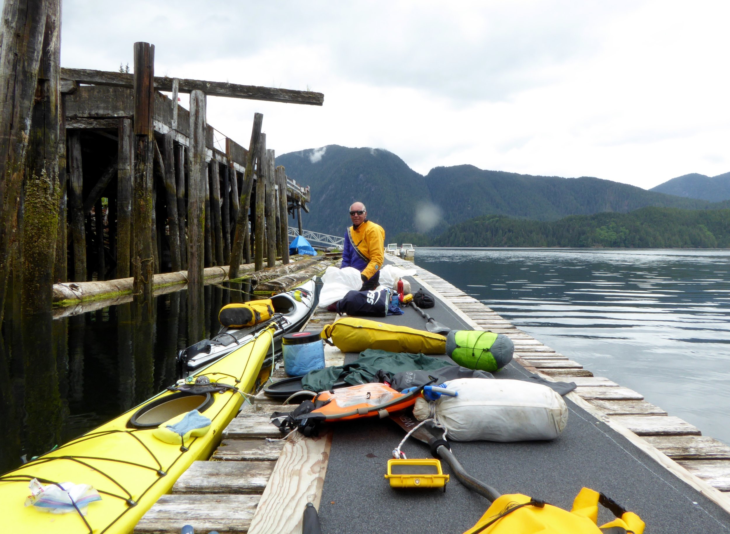 We unloaded our gear on to the dock.