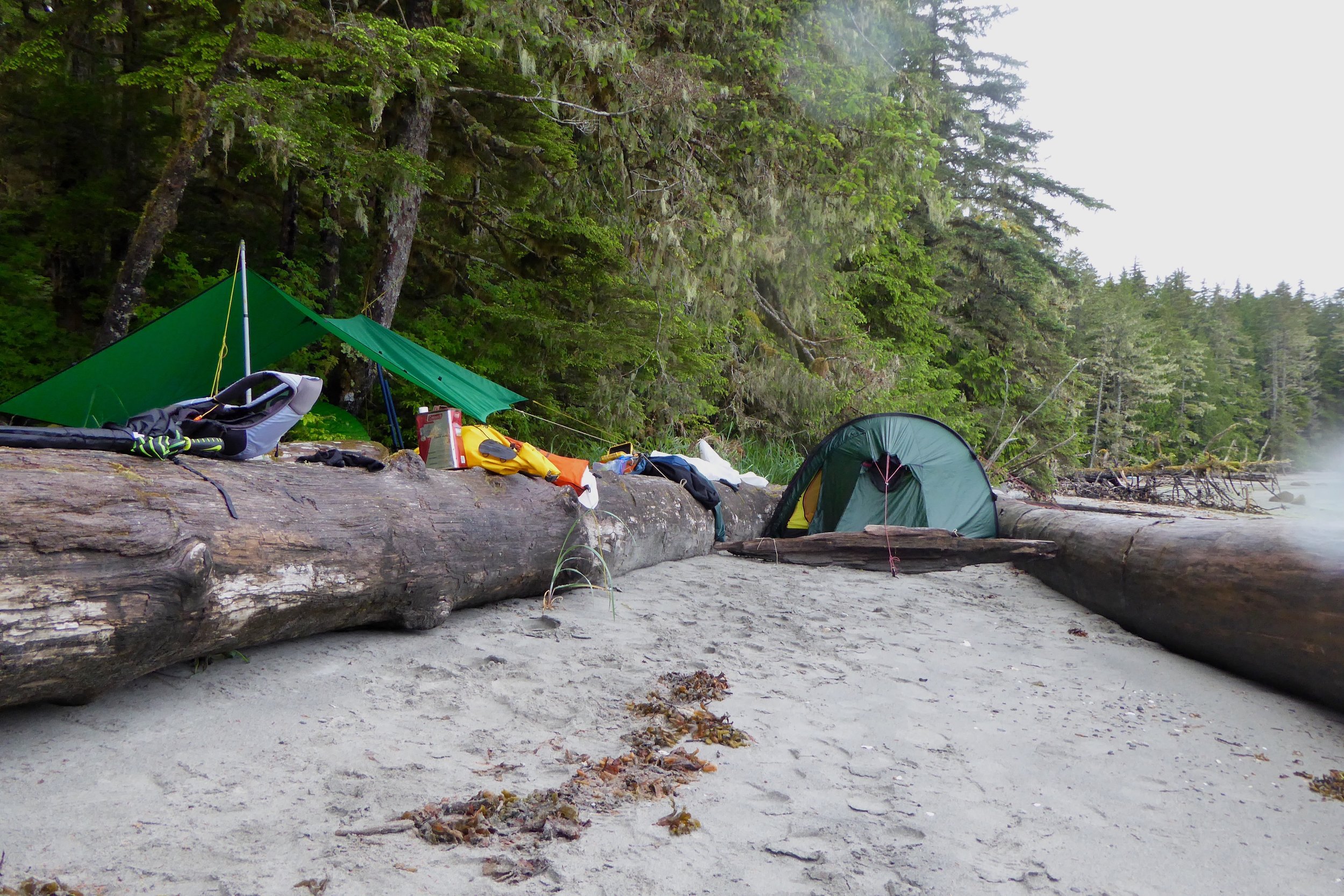 Not being fans of sand camping as the sand, especially when our gear was damp sticks to everything. Today we were super happy to be here.