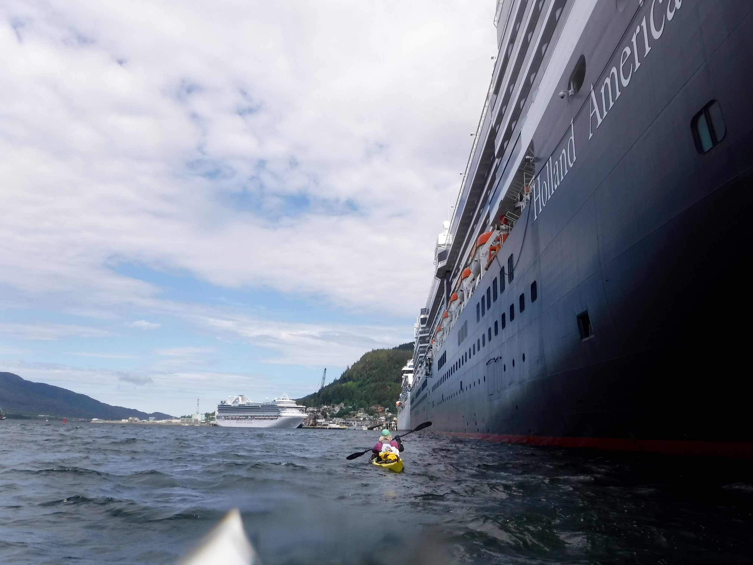 With the wind coming from the North, it was funneling the wind by the ship. 