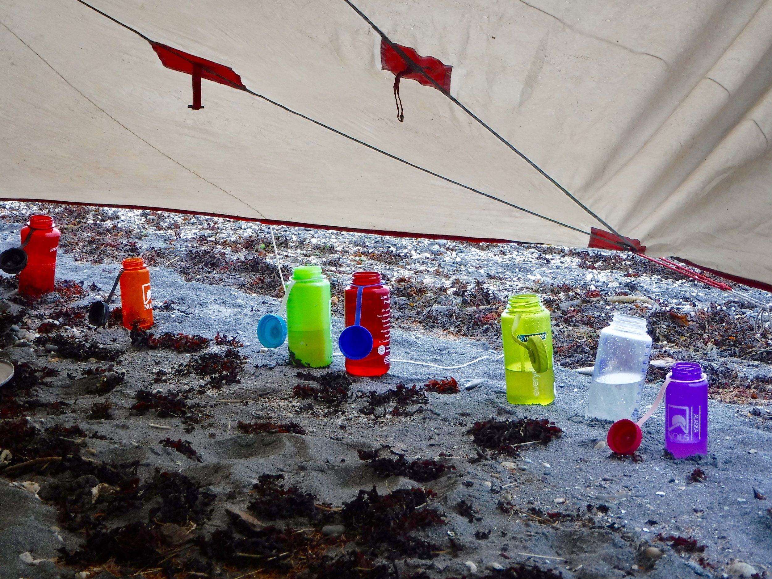 Lots of rain enabled us to keep our water bottles full.