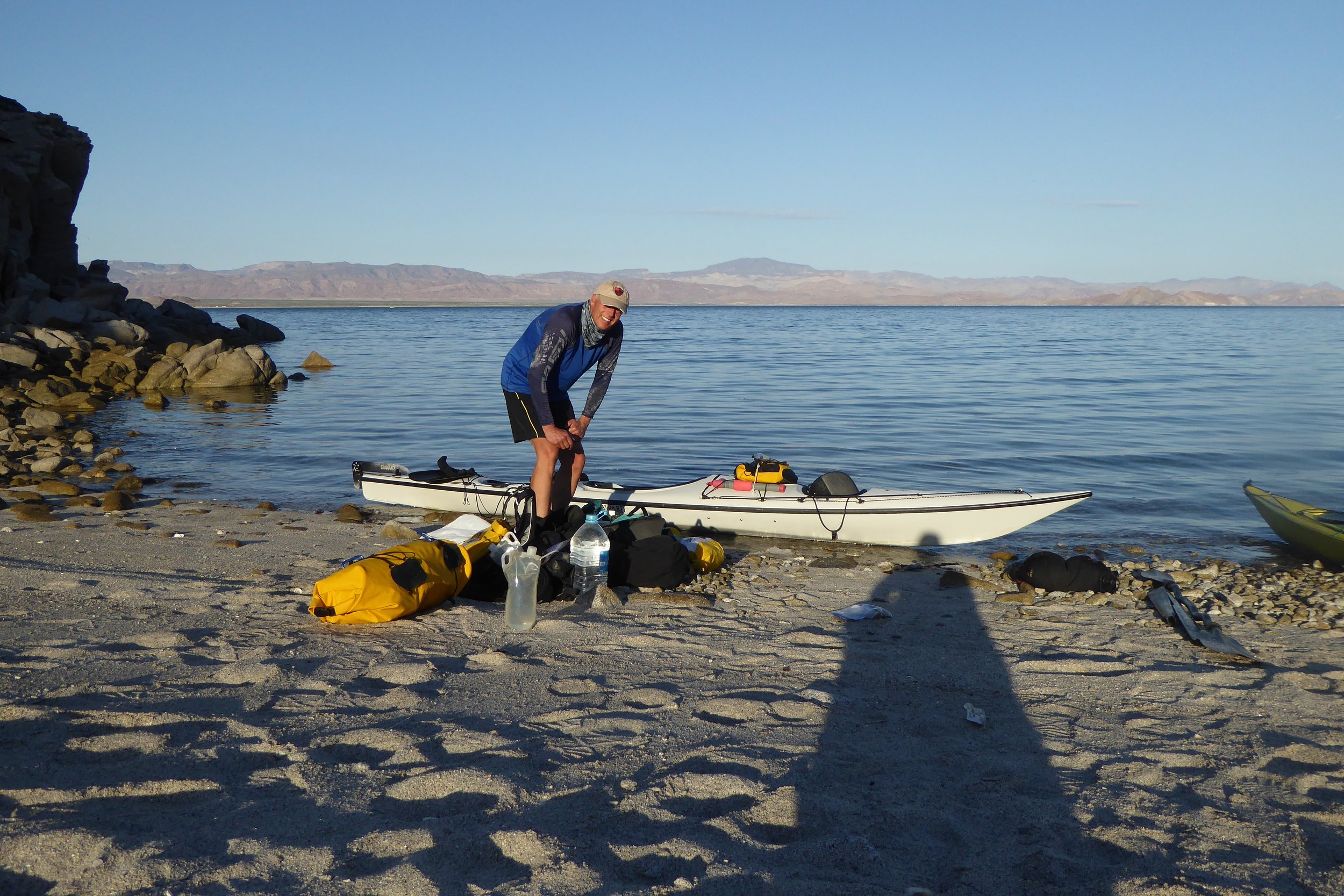 Packing up our kayaks to head to Gonzaga bay. We had plenty of water left so perhaps we were being a bit conservative in our water needs. But in the long run there was no water stress. It did make for boats being rather slug like.