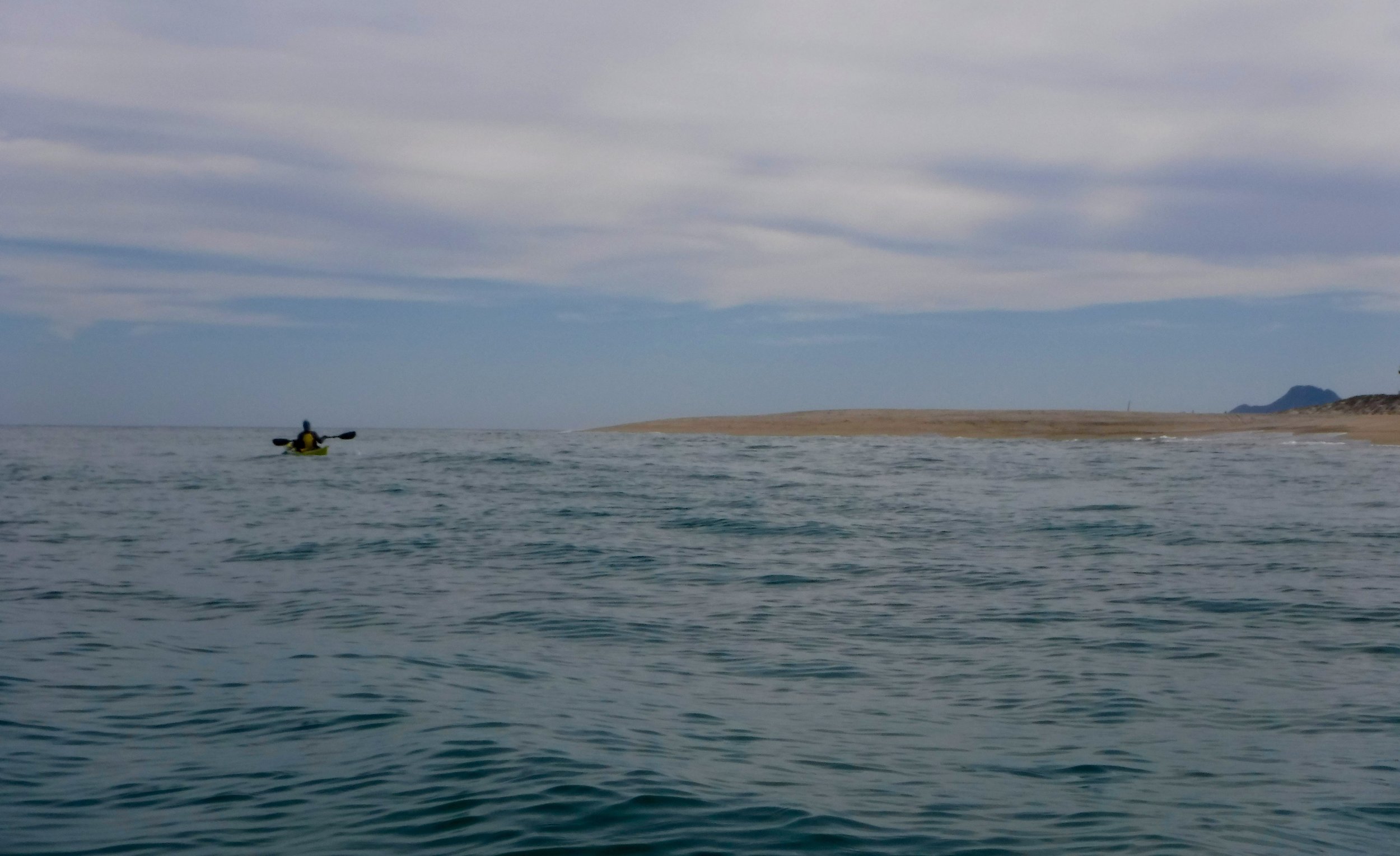 We are thankful that there is very little wind. Even with no wind there are descent sized waves hitting the shore line.