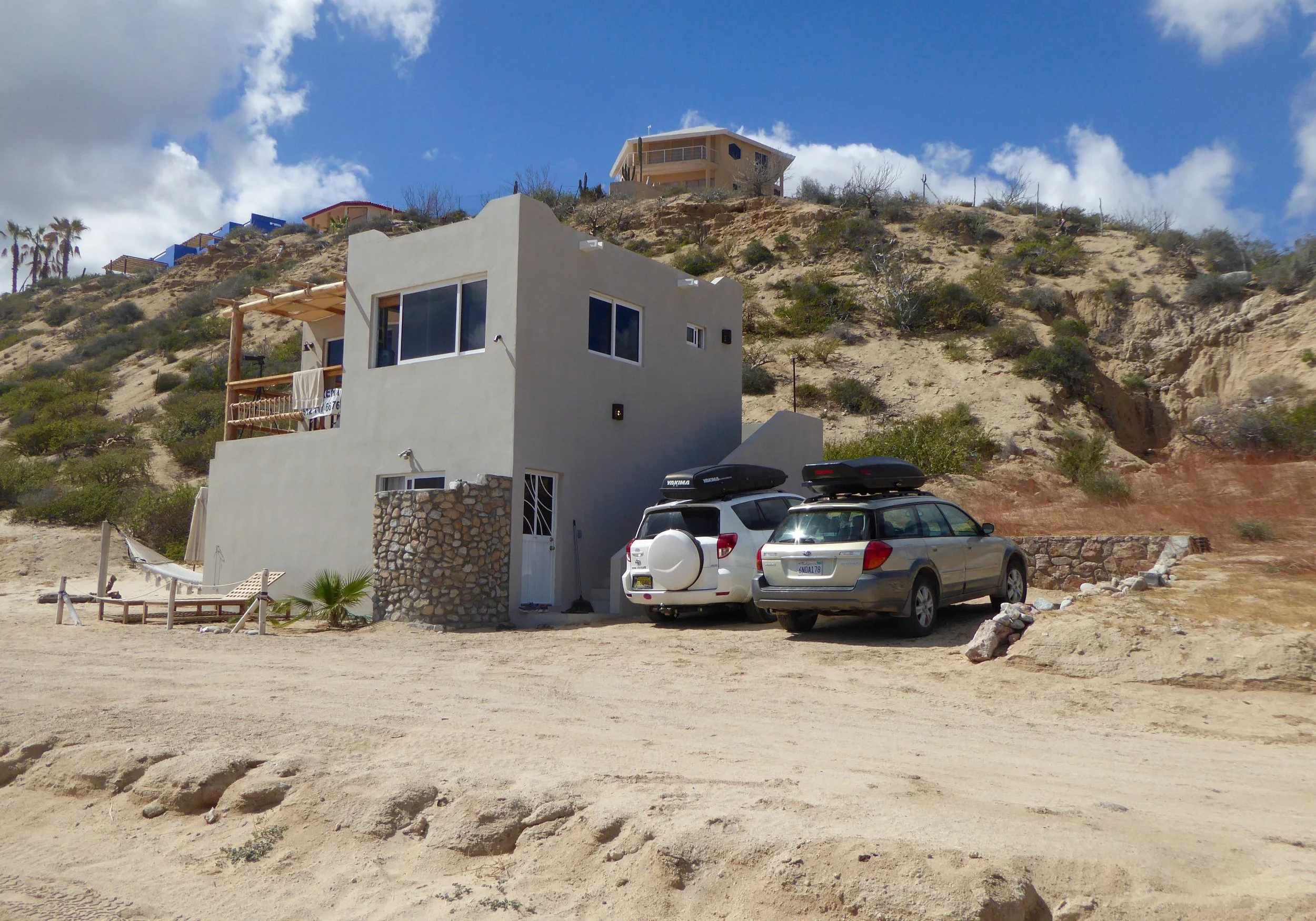 The house is on the beach, kiteboarding is just a very short walk away.