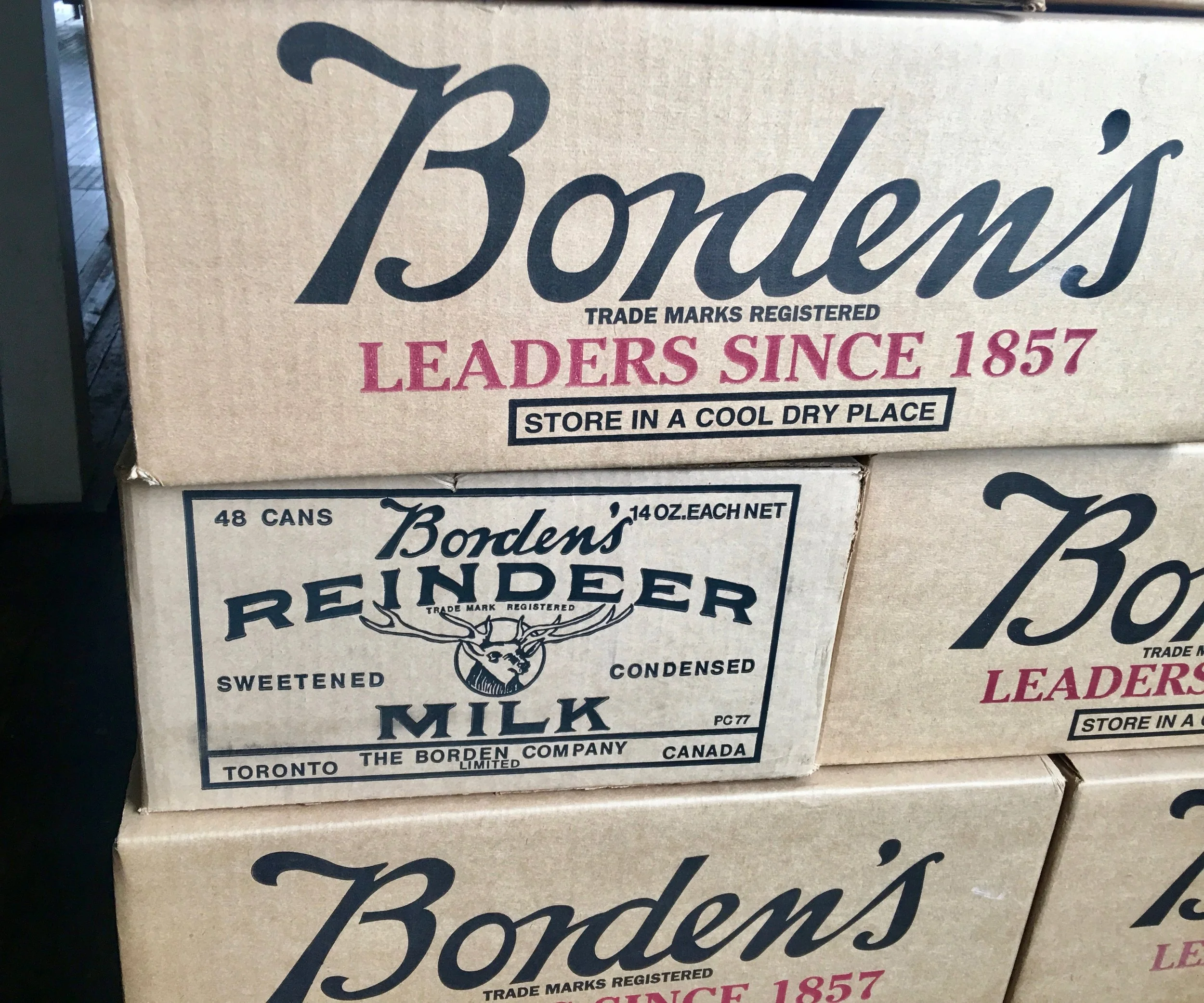 Boxes of reinder milk were ready to be delivered.