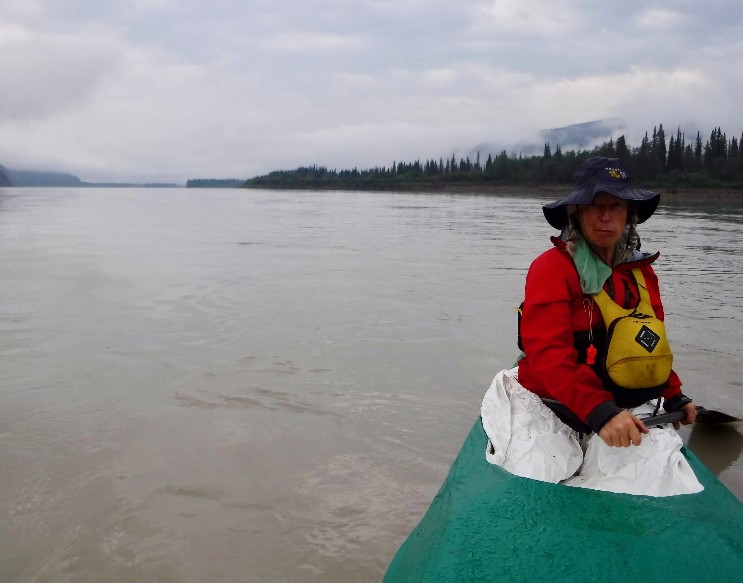Our wildlife sightings today included a lone wolf and an immature bald eagle. So far we have not seen many mammals. From talking to other people on the river, in the summer, the large mammals move away from the river and up into the hills.