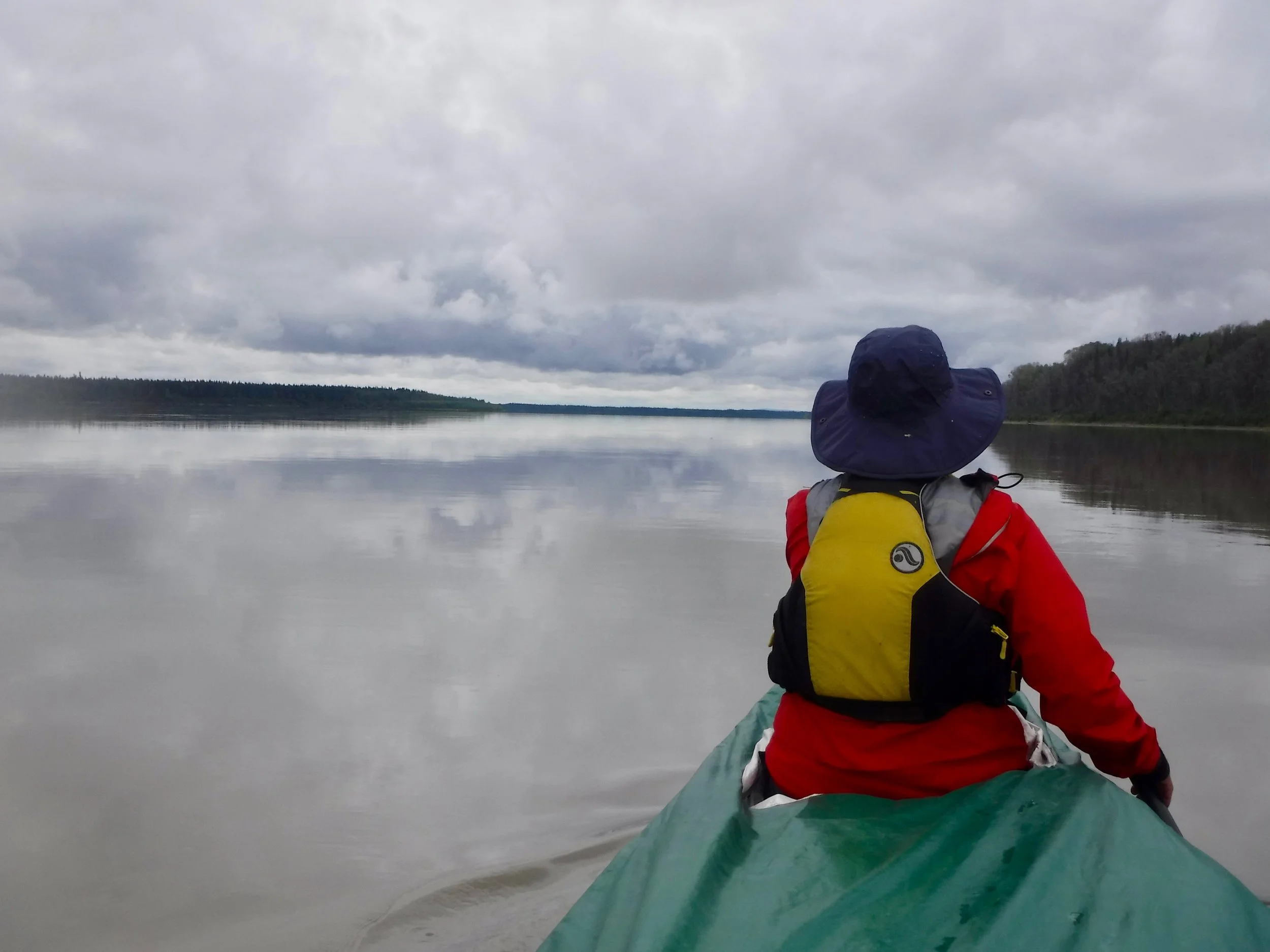 The wind that had made paddling challenging yesterday was gone today. Once again we realize that under most circumstances waiting for good travel conditions is the way to go