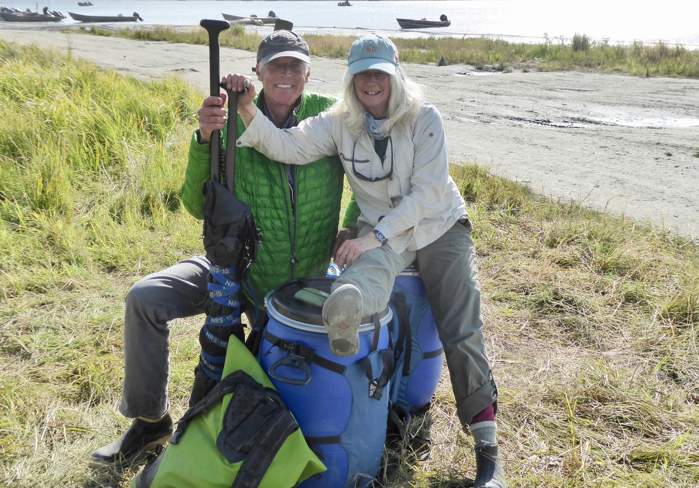 Total mileage 1850!!!!!! We are both ready to let our arms rest up some. We head off walking to the airport each carrying a canoe barrel and paddles. We are quickly offered a ride to the airport. It was a good thing that we are sending some of our packs with the canoe. The plane is full and there is only room for the gear we are carrying.