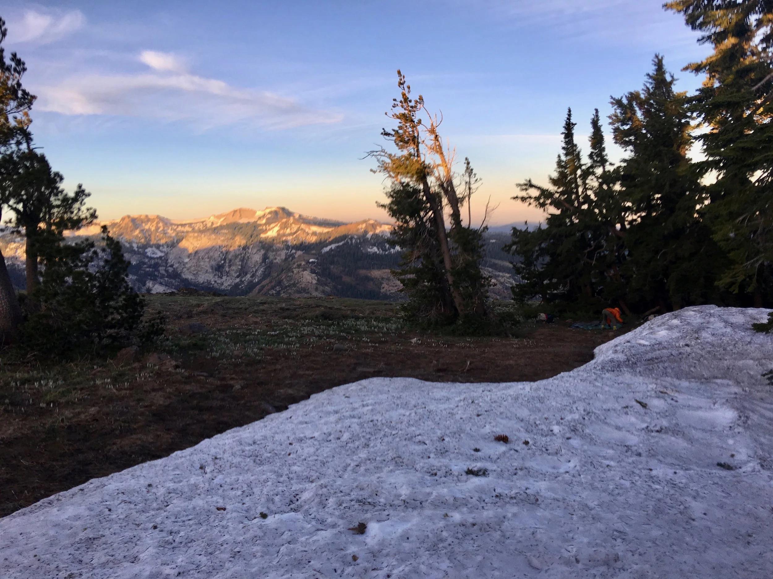 The sun rises over our campsite.
