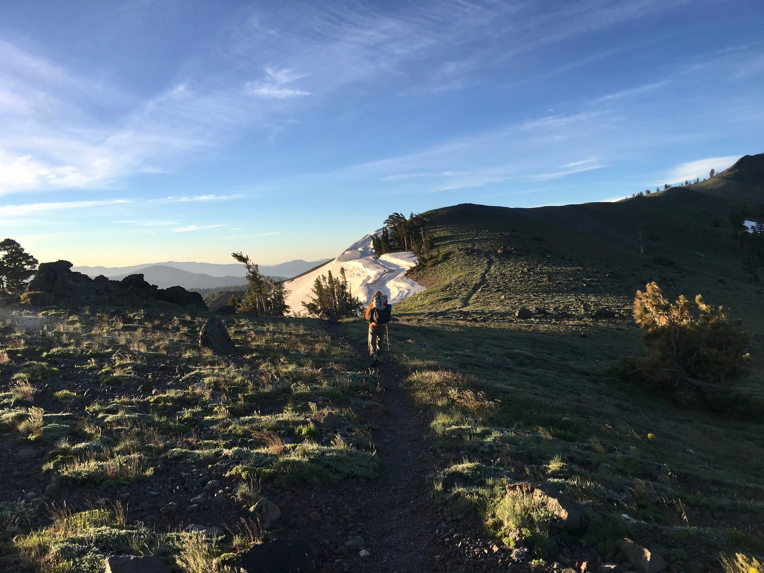 We head down the trail, glad that the wind has quieted down.