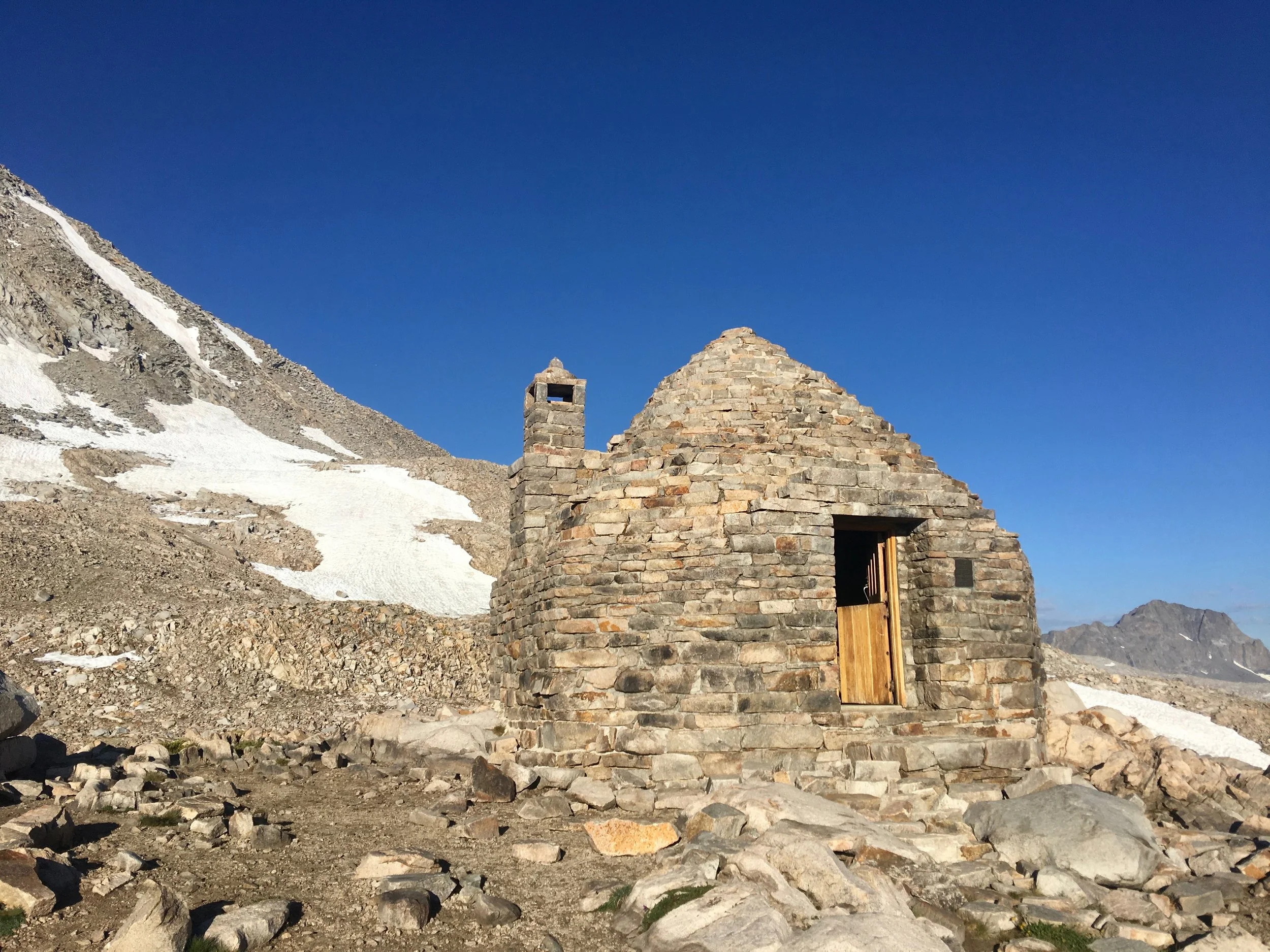 The hut is a shelter for inclement weather.