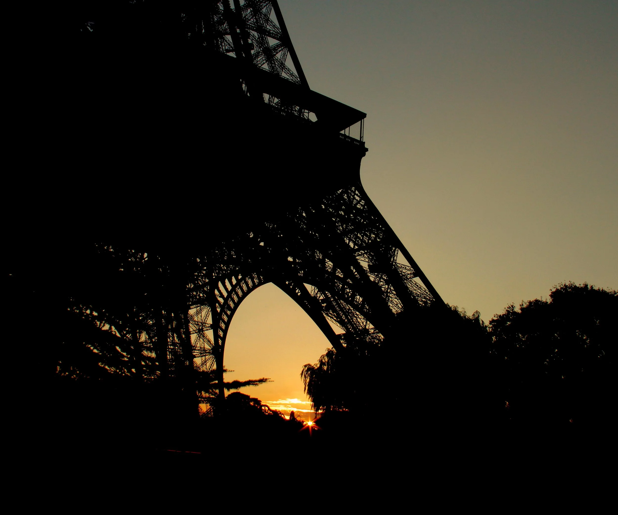 Sunset Behind the Eiffel Tower, Paris