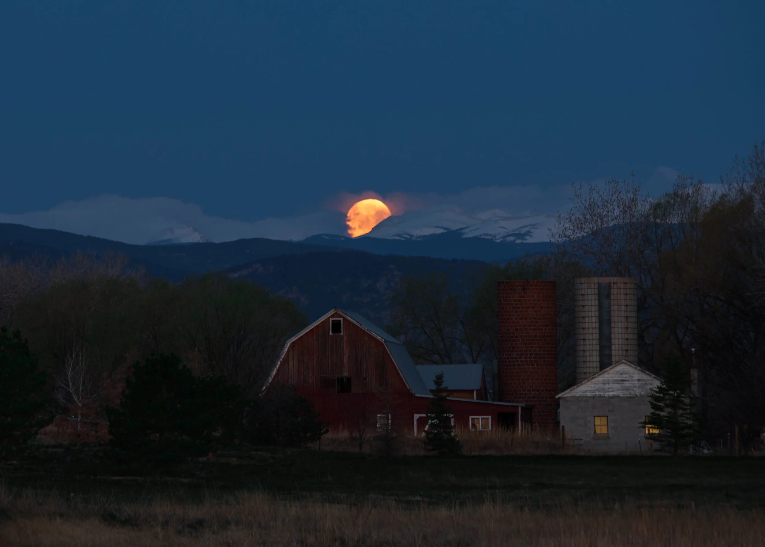 Moonset Boulder Colorado