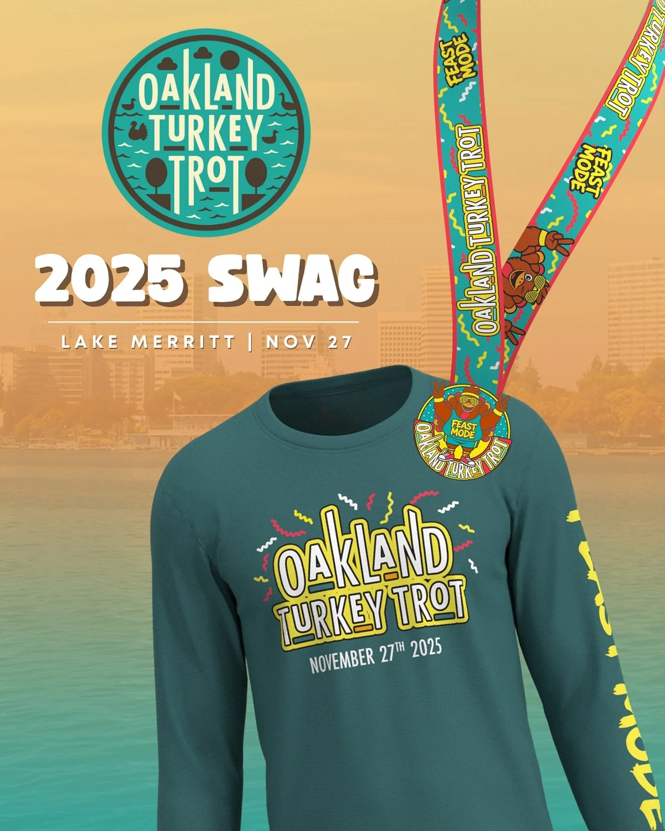 🦃 2025 MERCH REVEAL ALERT ✨

This year&rsquo;s Oakland Turkey Trot gear is fresh out of the oven! Check out our exclusive finisher long-sleeve + sleek 2025 medal 🌟

Register now to guarantee your merch at the finish line ➡️ link in bio