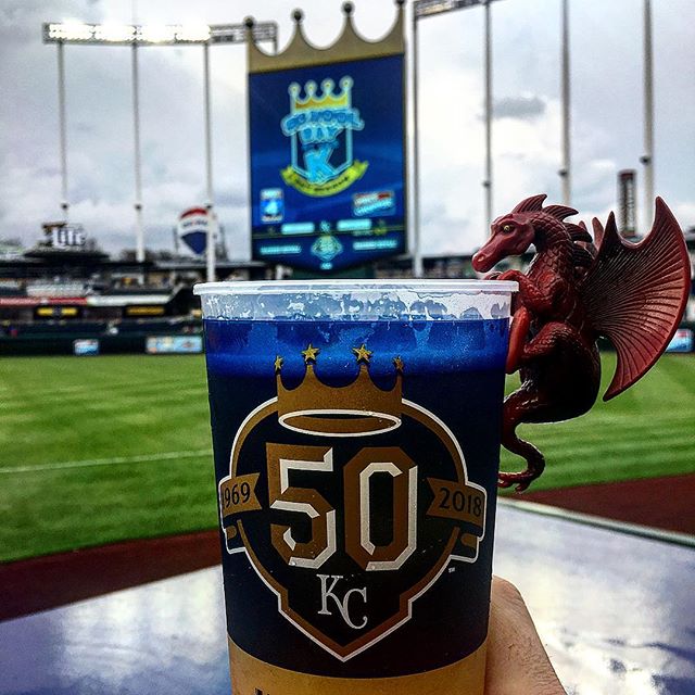 Another city, another stadium! 🍺⚾️ Let&rsquo;s go @angels taking on the @kcroyals The 🐲is having a @boulevard_beer American Wheat today #angels #losangelesangels #royals #kcroyals #kansascity #baseball #mlb #boulevardbrewing #kauffmanstadium #drago