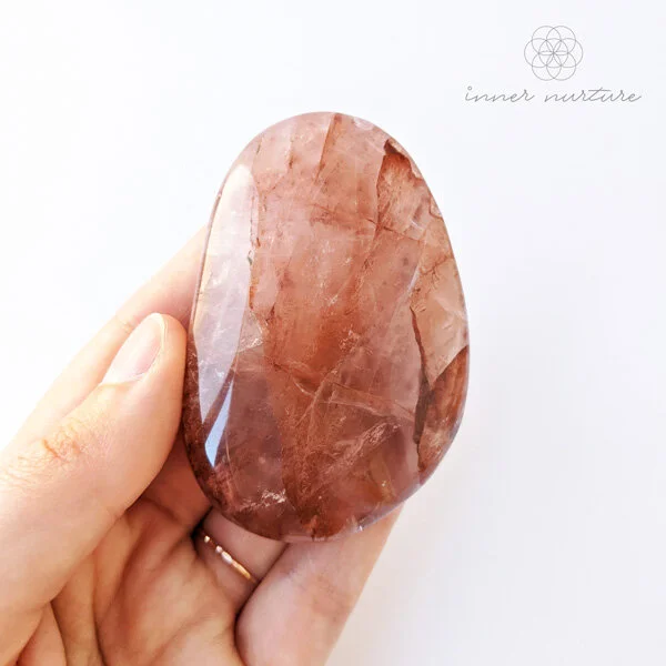Fire Quartz Palm Stone | Large - Inner Nurture - Online Crystal Shop Australia - Ethically Sourced