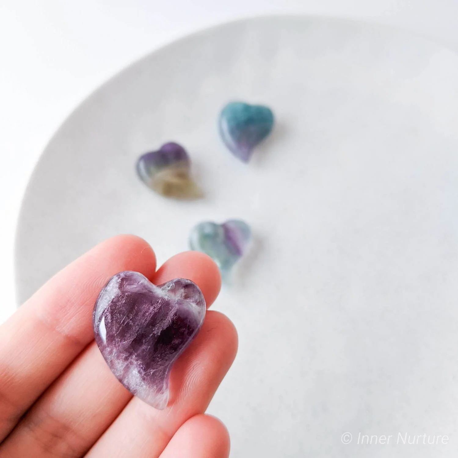 Rainbow Fluorite Heart Mini - Inner Nurture - Online Crystal Shop Australia - Ethically Sourced