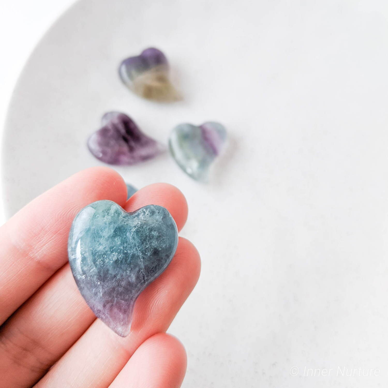 Rainbow Fluorite Heart Mini - Inner Nurture - Online Crystal Shop Australia - Ethically Sourced