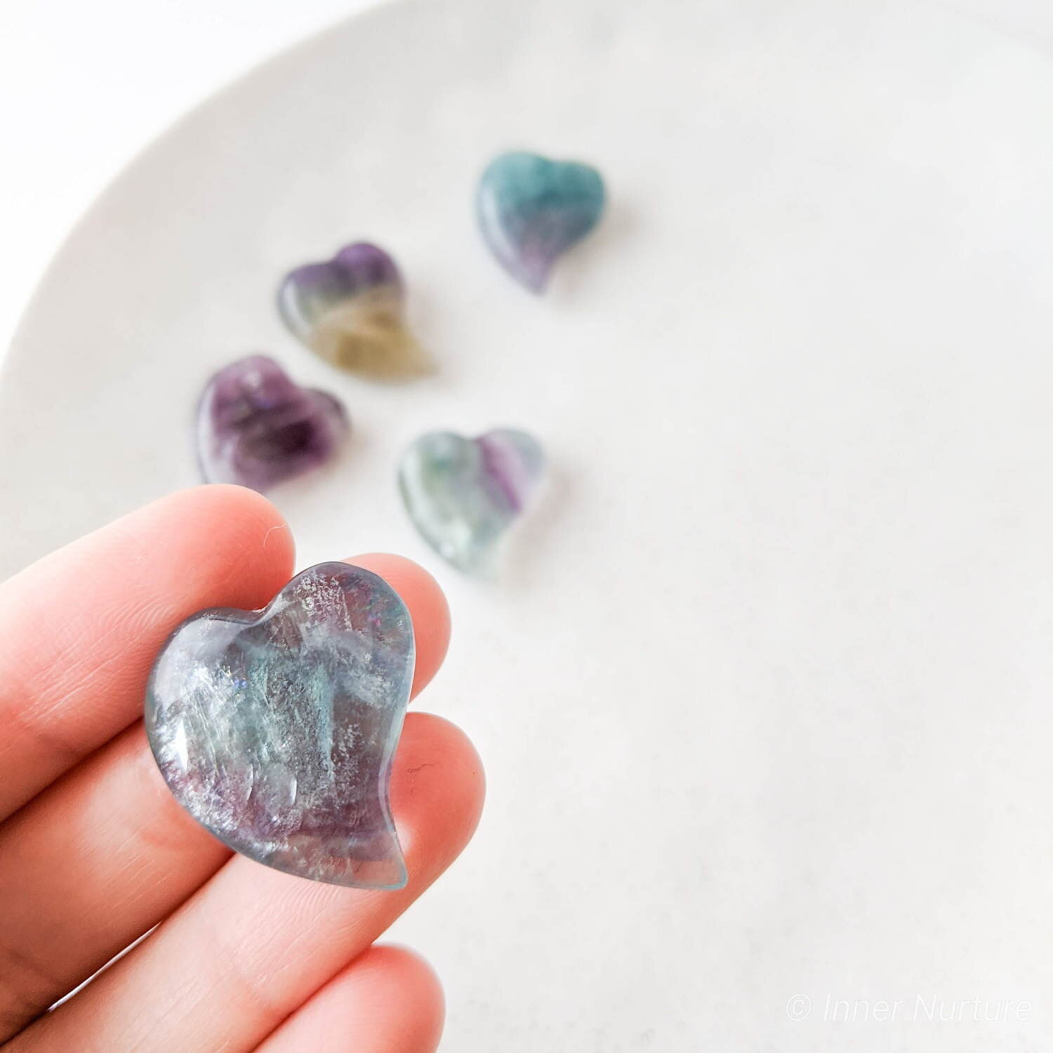 Rainbow Fluorite Heart Mini - Inner Nurture - Online Crystal Shop Australia - Ethically Sourced