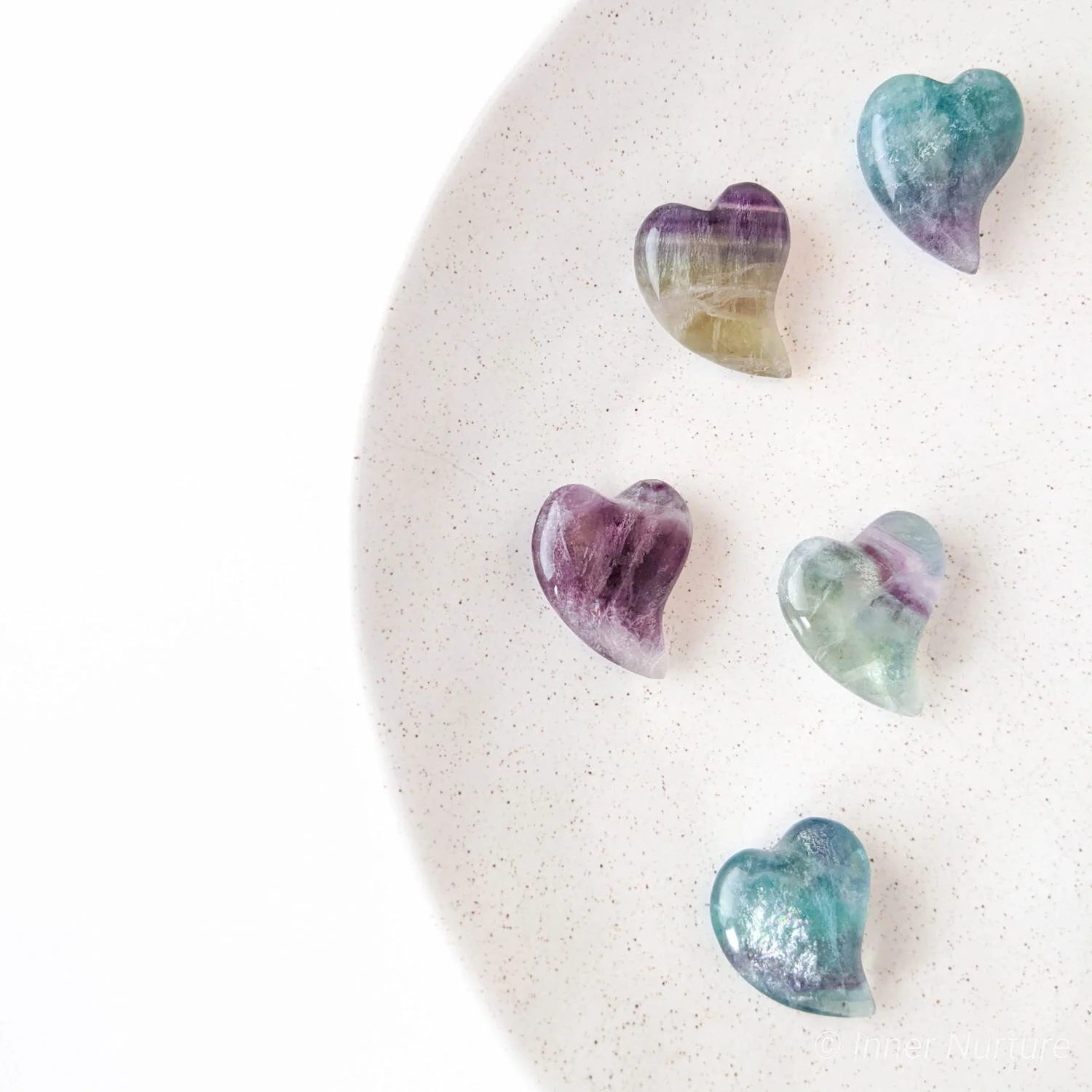 Rainbow Fluorite Heart - Mini