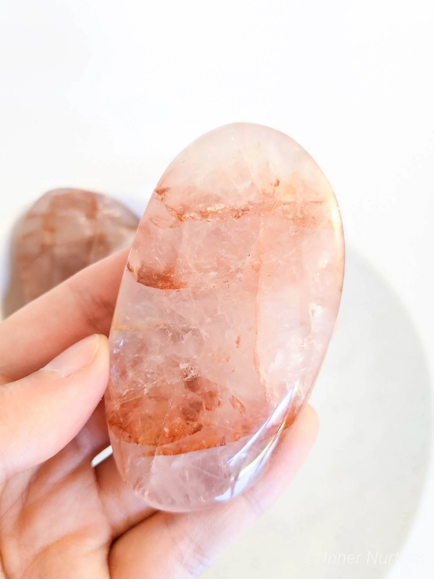 Fire Quartz Palm Stone - Polished Gallet Medium