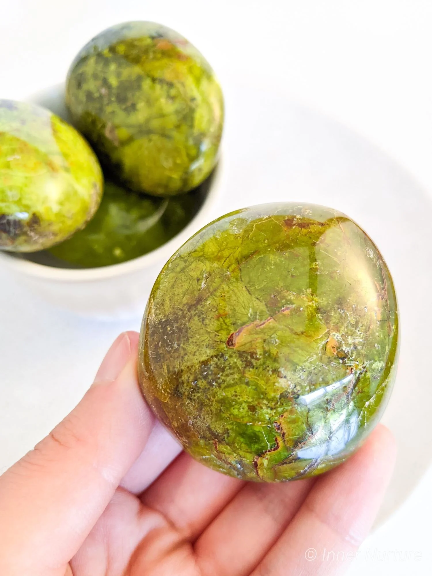 Green Opal Palm Stone | Large - Online Crystal Shop Australia - Ethically Sourced - Inner Nurture