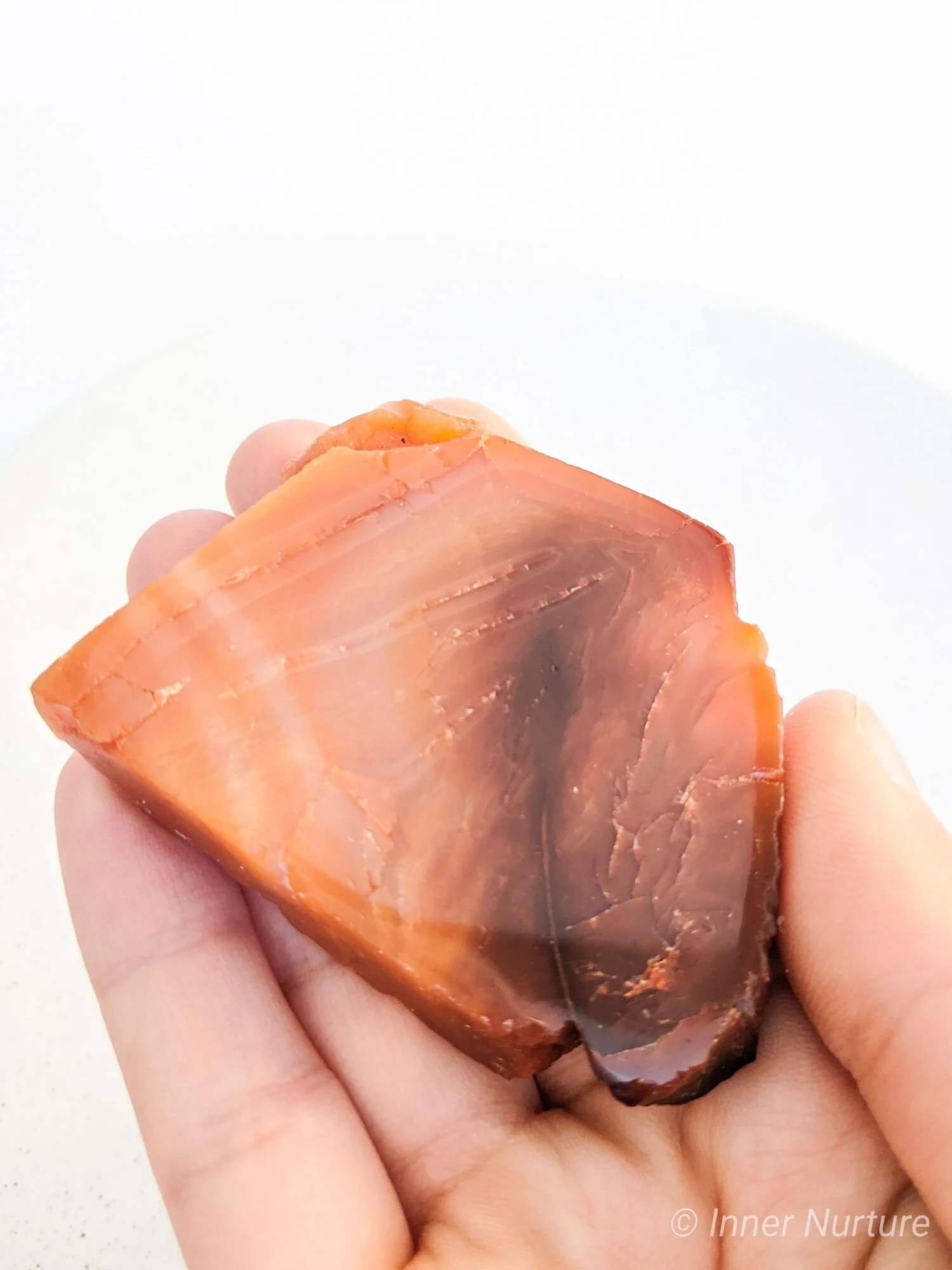 Carnelian Slice Specimen | One Polished Face -Online Crystal Shop Australia - Inner Nurture - Ethically Sourced