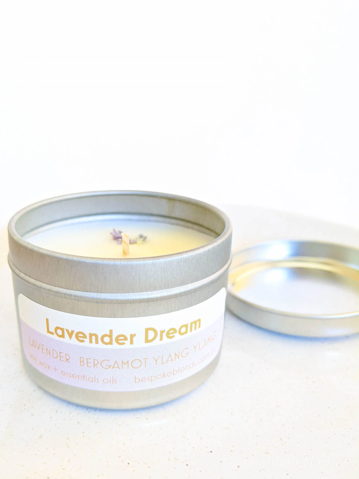 Soy Essential Oil Candle - Lavender Dream | Small Tin - Online Crystal Shop Australia - Inner Nurture