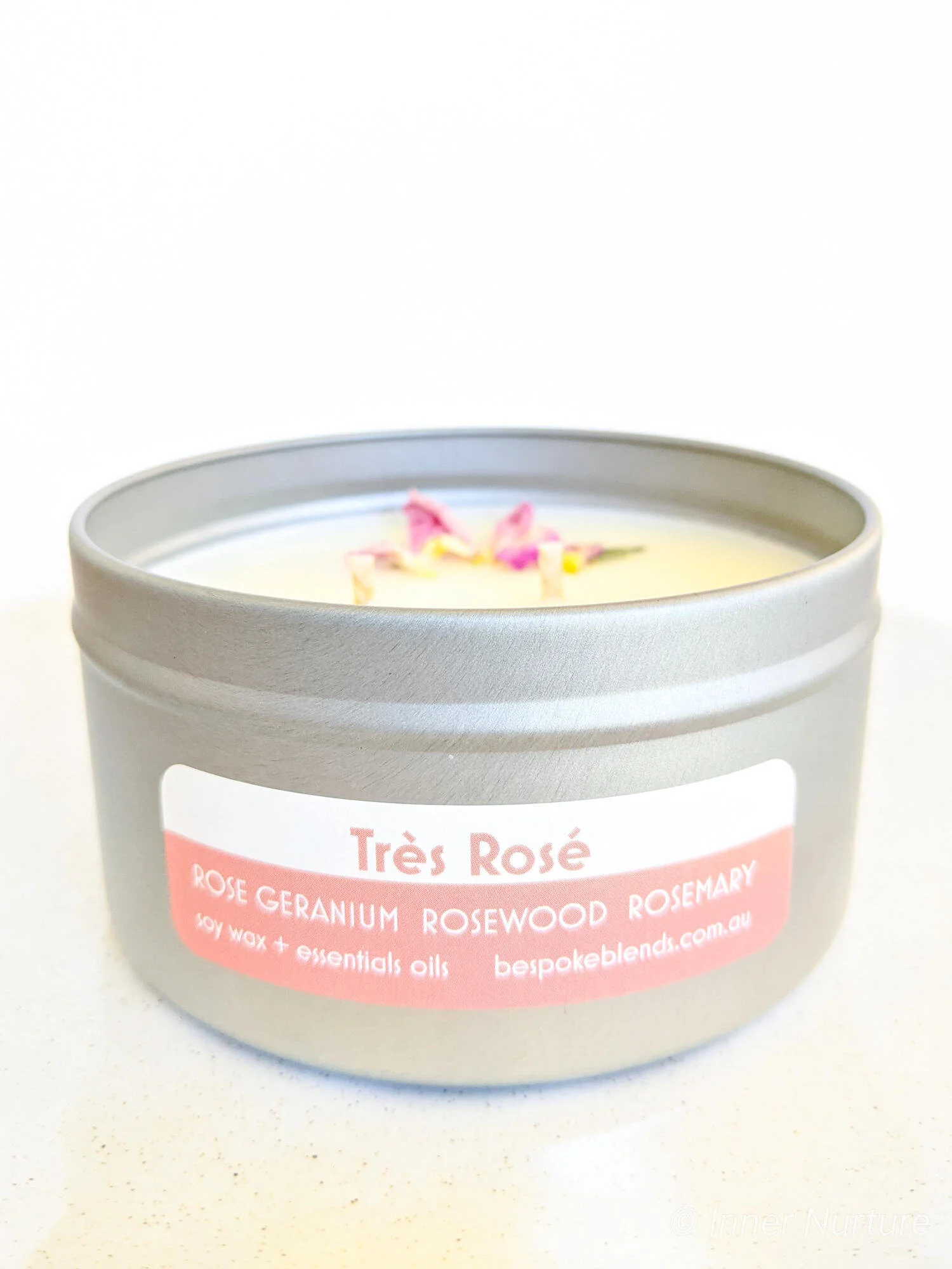 Large Essential Oil Soy Candle - Tres Rose