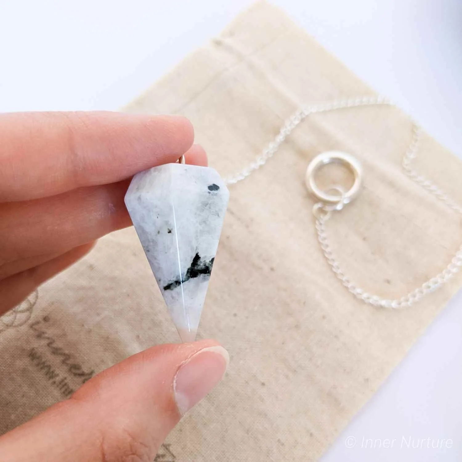 Rainbow Moonstone Pendulum