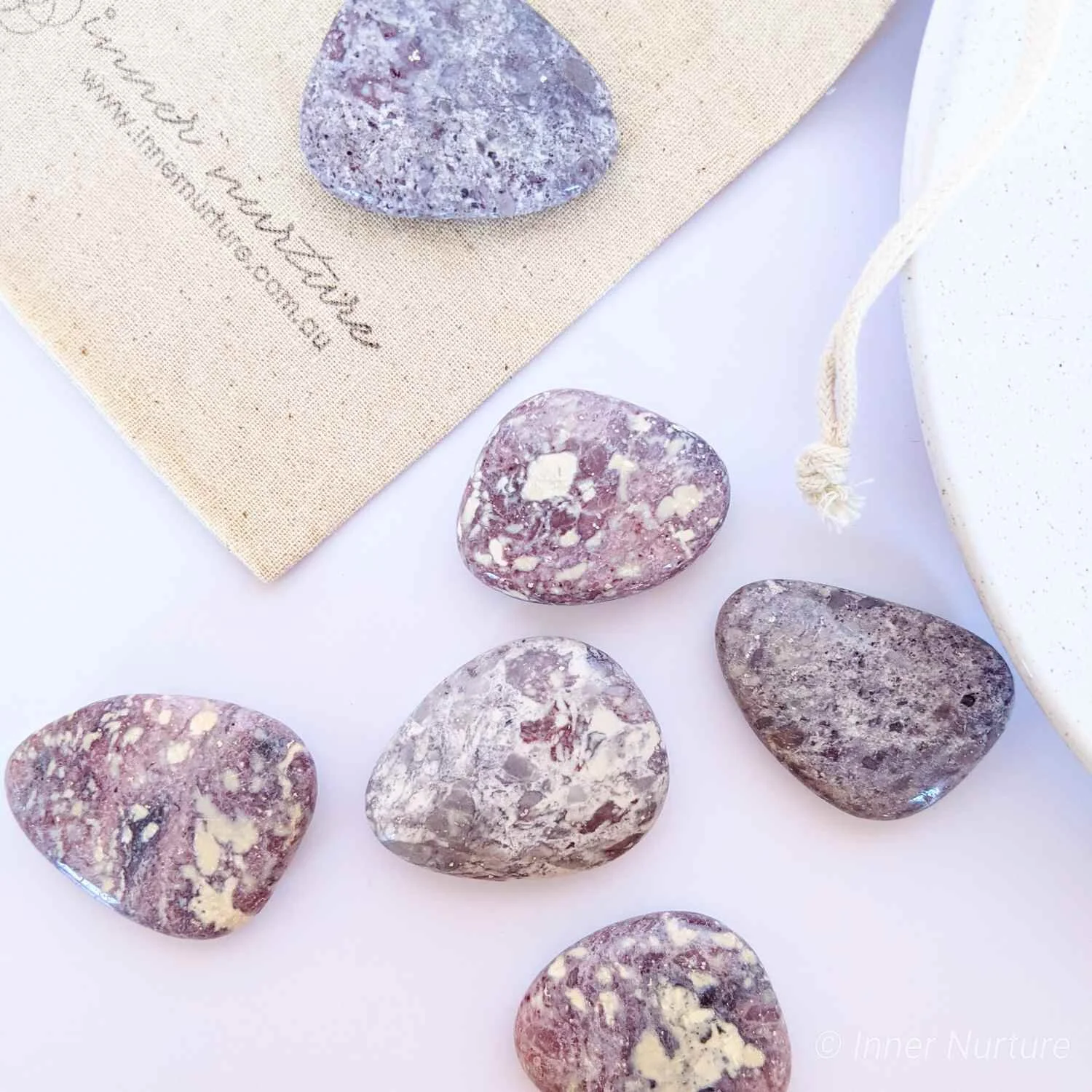 Red Howlite Palm Stone - Ethically Sourced Crystal Shop Australia