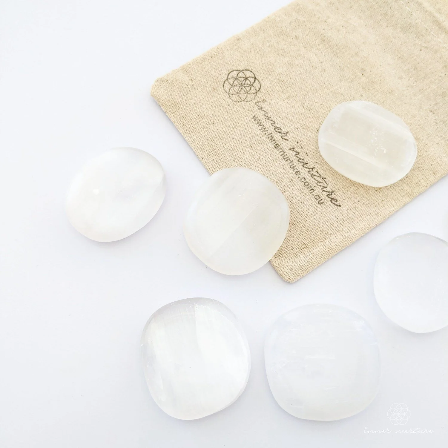 Selenite Palm Stone - Ethically Sourced Crystal Shop Australia