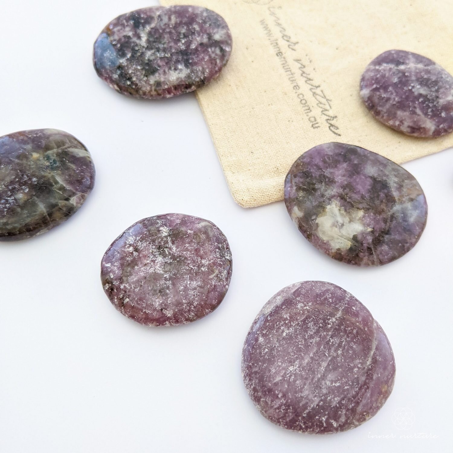 Lepidolite Palm Stone - Ethically Sourced Crystal Shop Australia