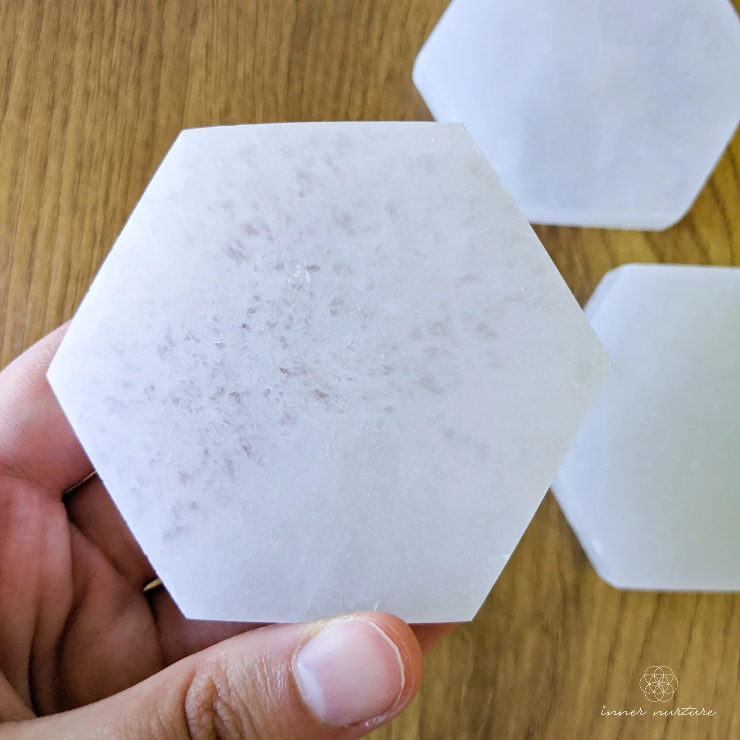 Selenite Charging Plate - Hexagonal 6cm