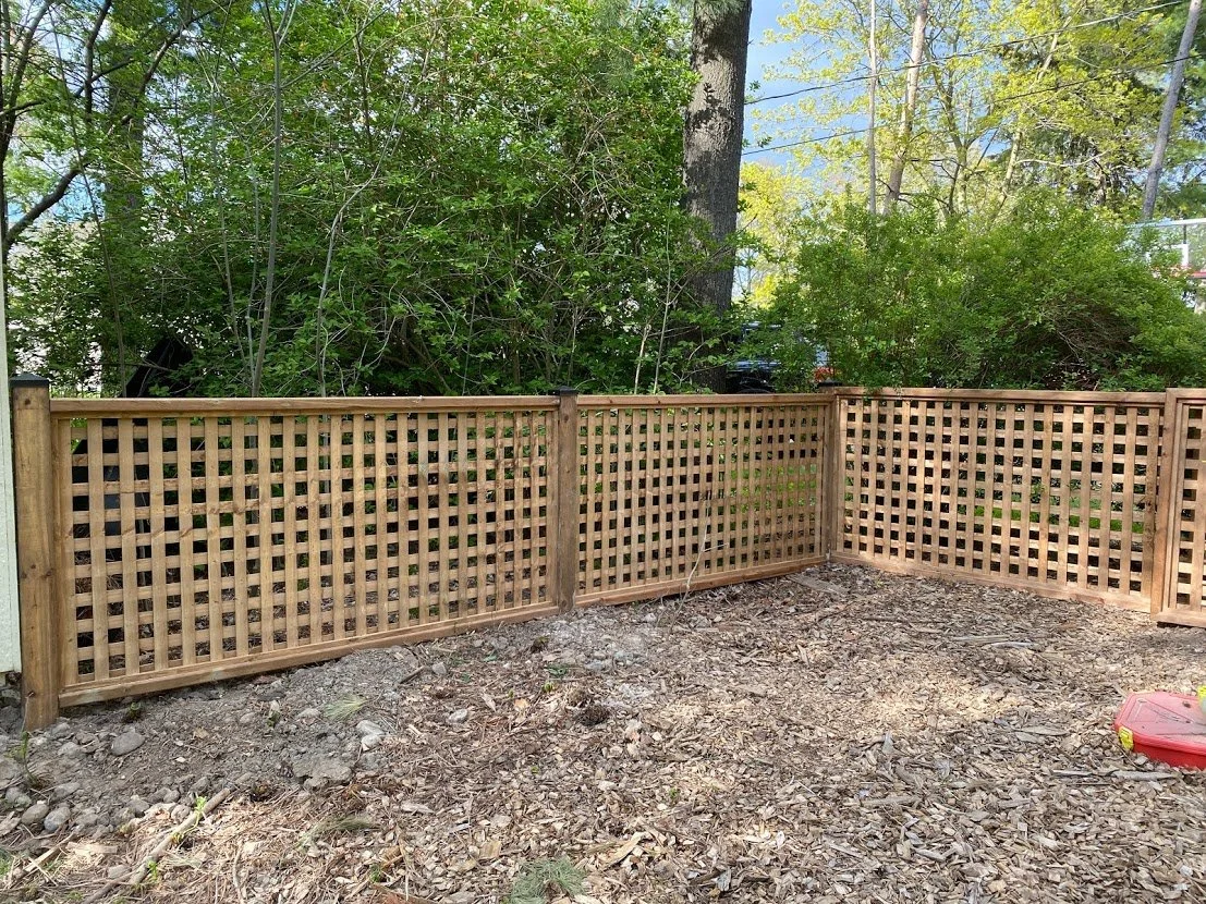 Super custom lattice-framed, wood fencing