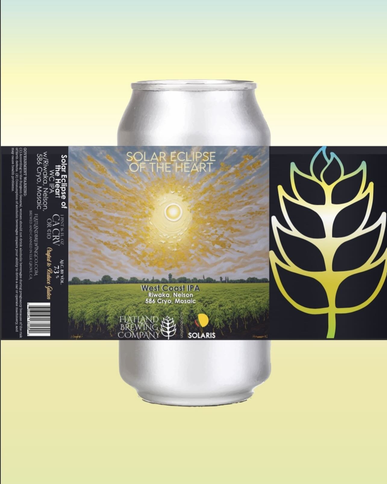 Introducing &ldquo;Solar Eclipse Of The Heart&rdquo;. West Coast IPA with Riwaka, Nelson, HBC 586 Cryo &amp; Mosaic. Created with our pals @solarisbeer, each sip will transport you to moments of the sun&rsquo;s pure radiance. 

The Riwaka &amp; Nelso