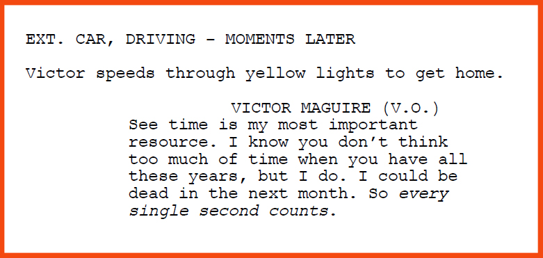 Excerpt from the teleplay "Alternative Medicine"