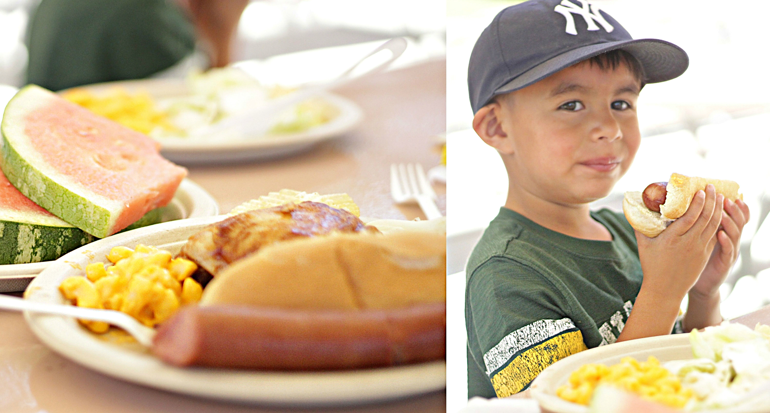 Asael eating his lunch at the Parents Blogger lunch event. 